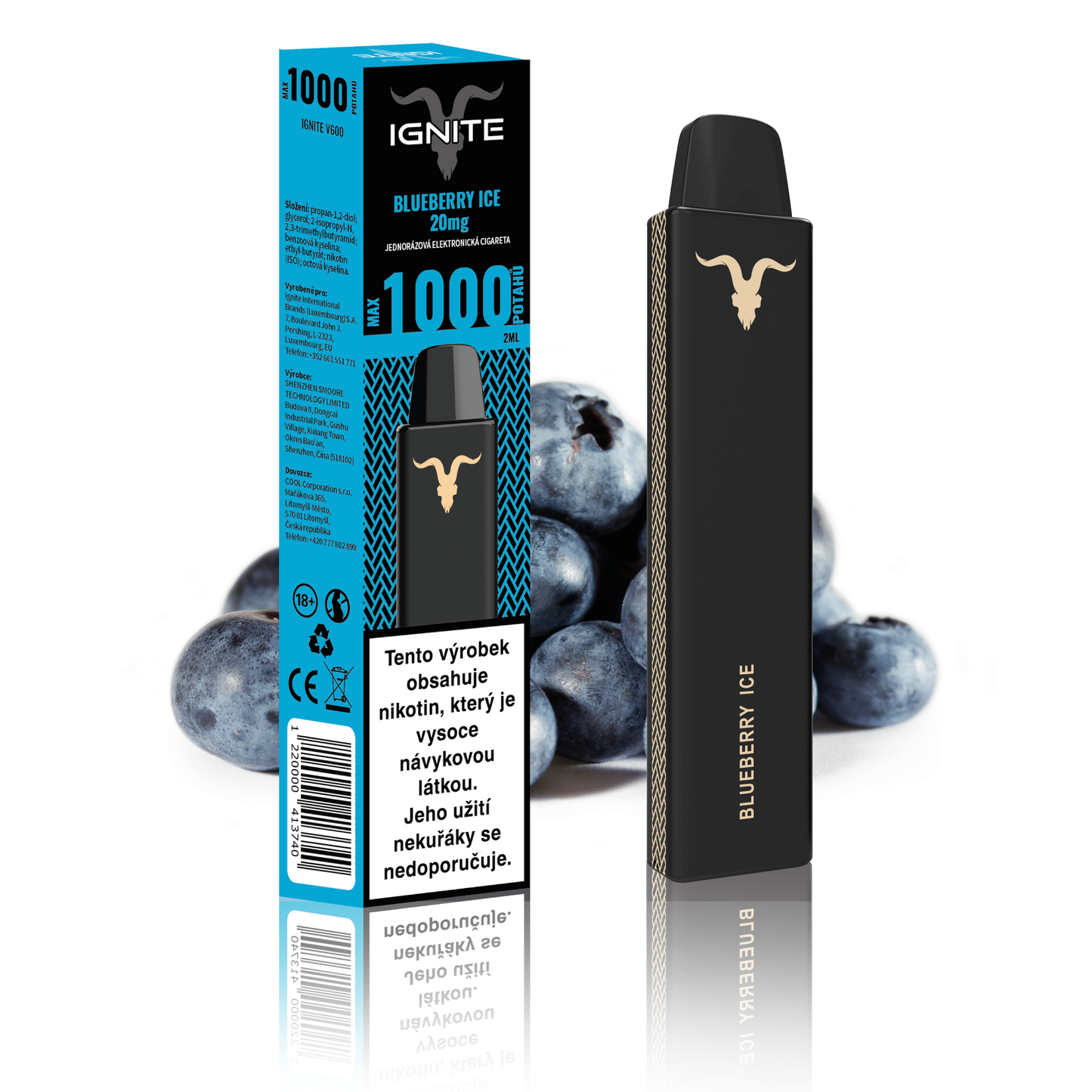 Ignite Vape 1000 potažení Blueberry Ice
